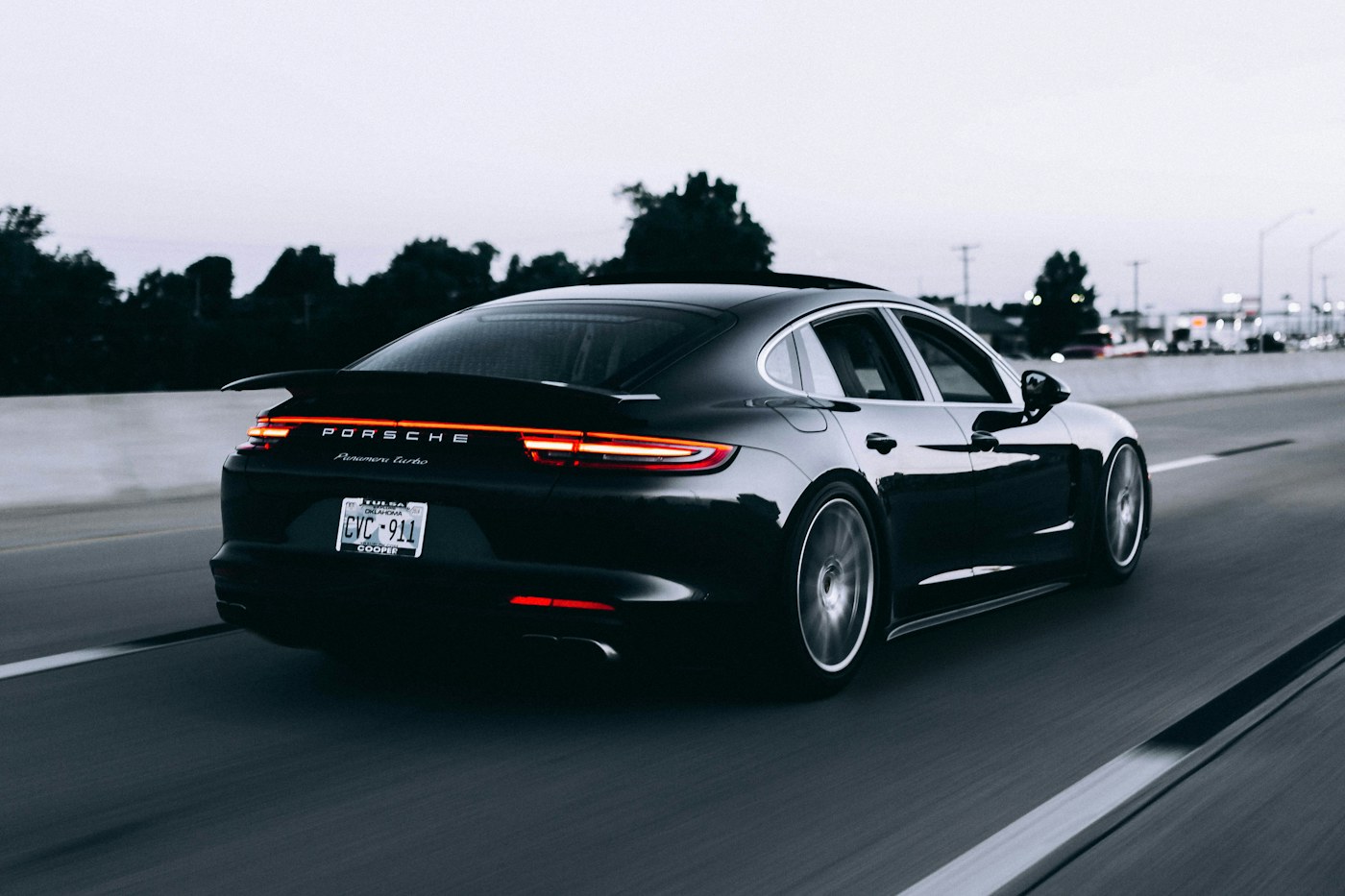 A sports car on an open road