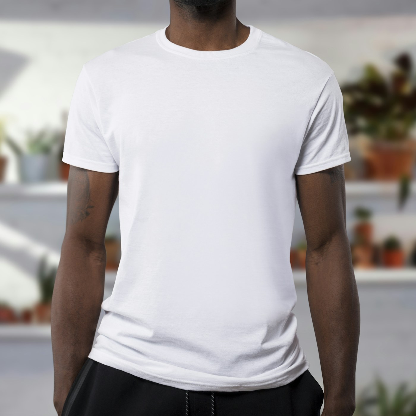 A white t-shirt in a product study