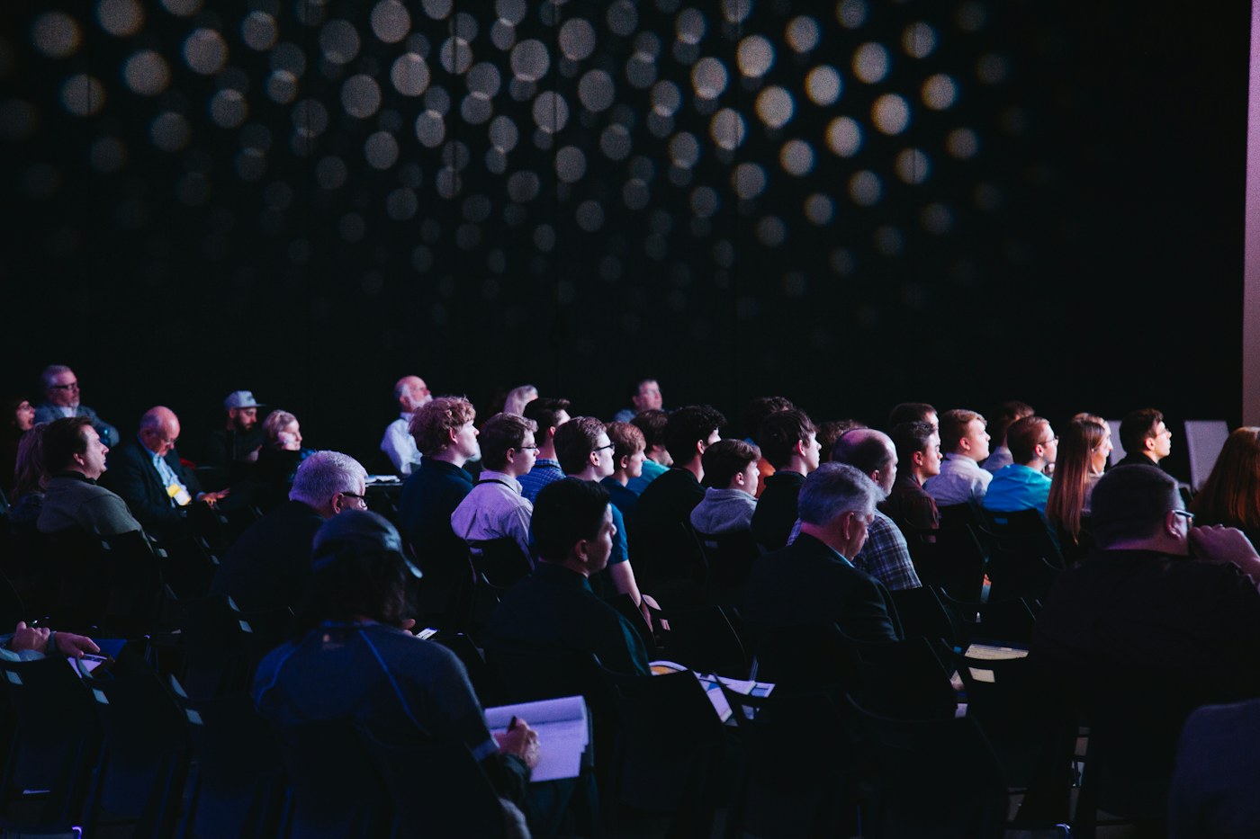 An event stage prepared for a presentation
